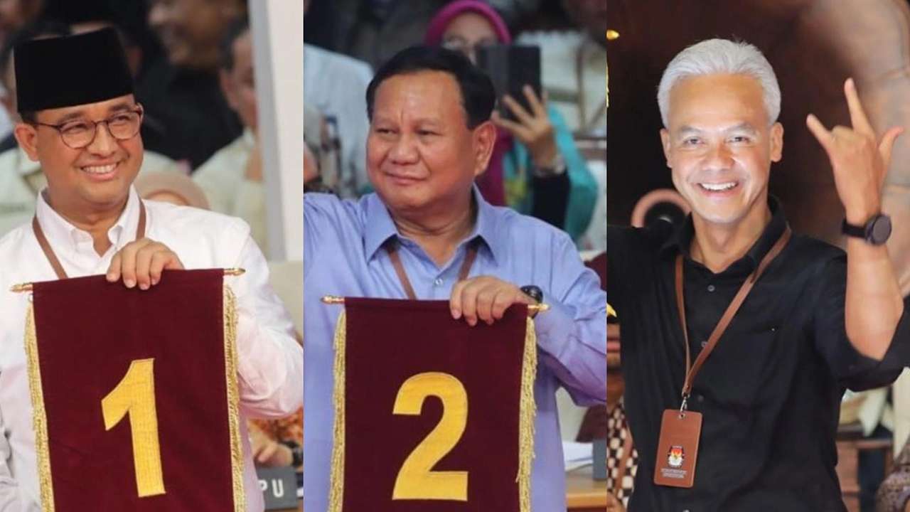 Anies, Prabowo, dan Ganjar, capres pemilu 2024/Foto: KPU RI