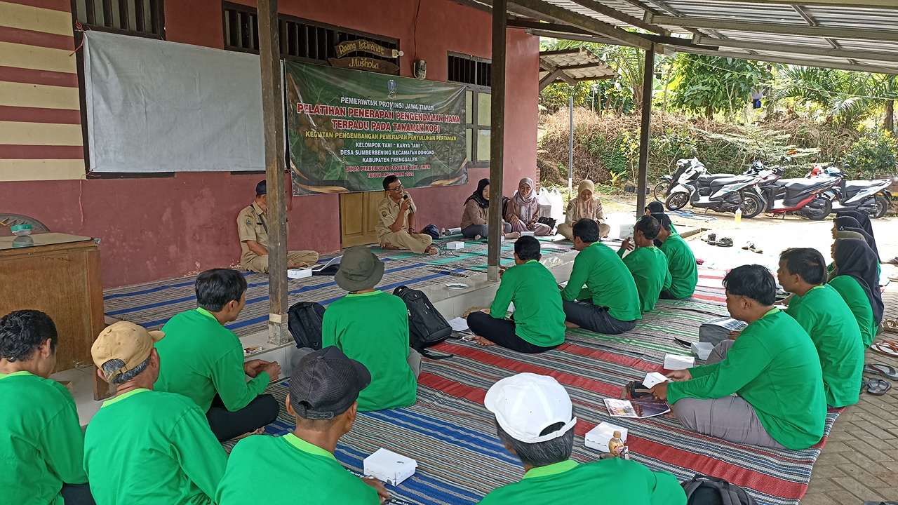 Dinas Perkebunan Jatim Latih Petani Sumberbening Trenggalek Kendalikan Hama Kopi Pakai Organik