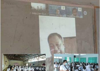 Bupati Dairi, Dr. Eddy KE Berutu saat webinar motivasi siswa/i SMA, Jumat (25/3).