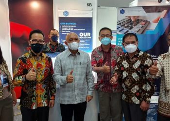 Ketua Umum APTIKNAS, Hoky saat hadiri pameran dan temu bisnis, Senin (18/4).