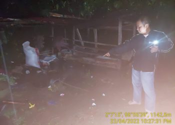 Lokasi kejadian Rugun br Manalu saat disambar petir, Jumat (23/4/2022).