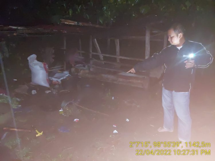 Lokasi kejadian Rugun br Manalu saat disambar petir, Jumat (23/4/2022).