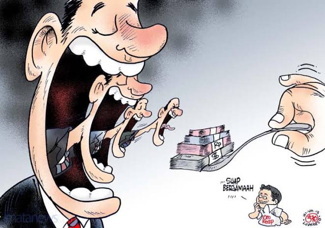 Ilustrasi suap pejabat untuk bebas selewengkan anggaran, Kamis (7/4).int