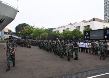 Pushidrosal saat apel gabungan bersama setah liburan idul fitri 2022, Senin (9/5).