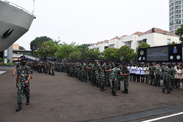Pushidrosal saat apel gabungan bersama setah liburan idul fitri 2022, Senin (9/5).