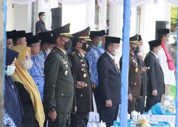Forkopimda Aceh Tenggara saat upacara peringatan Harkitnas ke- 114, Jumat (20/5).