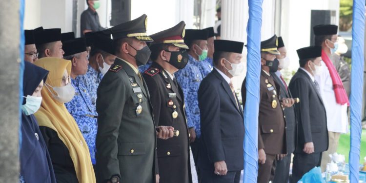 Forkopimda Aceh Tenggara saat upacara peringatan Harkitnas ke- 114, Jumat (20/5).