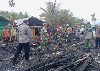 Kondisi rumah Jaman yang hangus dilalap sijago merah, Selasa (7/6).