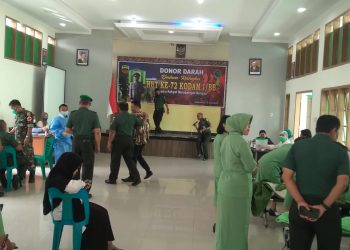 Kodim 0206/ Dairi saat giat donor darah, Rabu (15/6).
