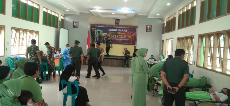 Kodim 0206/ Dairi saat giat donor darah, Rabu (15/6).