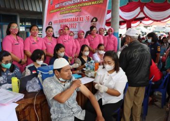 Polres Dairi saat giat bhakti kesehatan sambut Hari Bhayangkara ke- 76, Jumat (17/6).