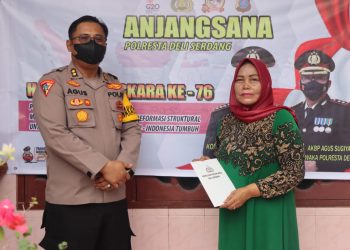 Kapolresta Deliserdang, Kombes. Pol. Irsan Sinuhaji SIK. MH saat anjangsana, Senin (20/6).