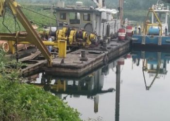 Mesin pengisap pasir yang ada dibelakang Mess PJT I saat masih beroperasi, Rabu (29/6).
