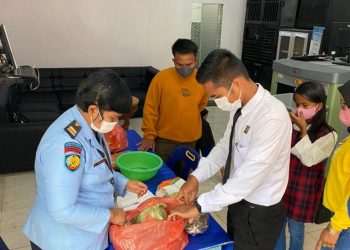 Lapas Kelas IIB Siborongborong saat perdana buka kunjungan tatap muka bagi WBP, Senin (4/7).