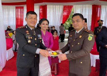 Kapolres Taput, AKBP. Ronald FC Sipayung saat HUT Bhayangkara ke- 76, Selasa (5/7).