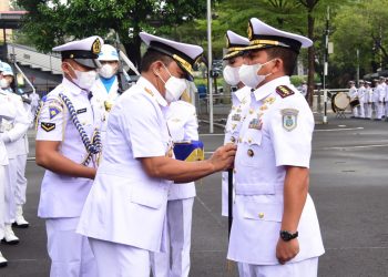 Danpushidrosal, Laksama Madya TNI Nurhidayat saat serahterimakan jabatan strategis, Rabu (6/7).