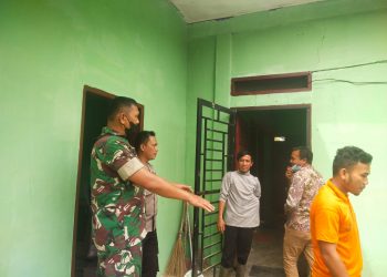 Babinsa 05/ Tanah Pinem, Serda J Simbolon saat giat komsos kepada warga binaan, Selasa (12/7).