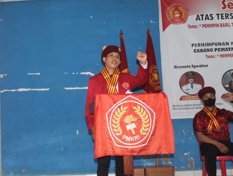 Edis Galingging, Ketua Presidium PMKRI Cabang Pematangsiantar Periode 2021 - 2022, Kamis (21/7).