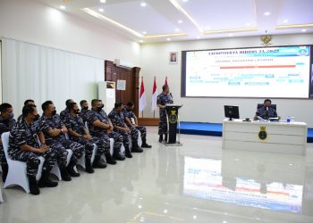 Danpushidrosal, Laksamana Madya Nurhidayat saat menutup secara resmi Latopssurta TA 2022, Kamis (4/8).