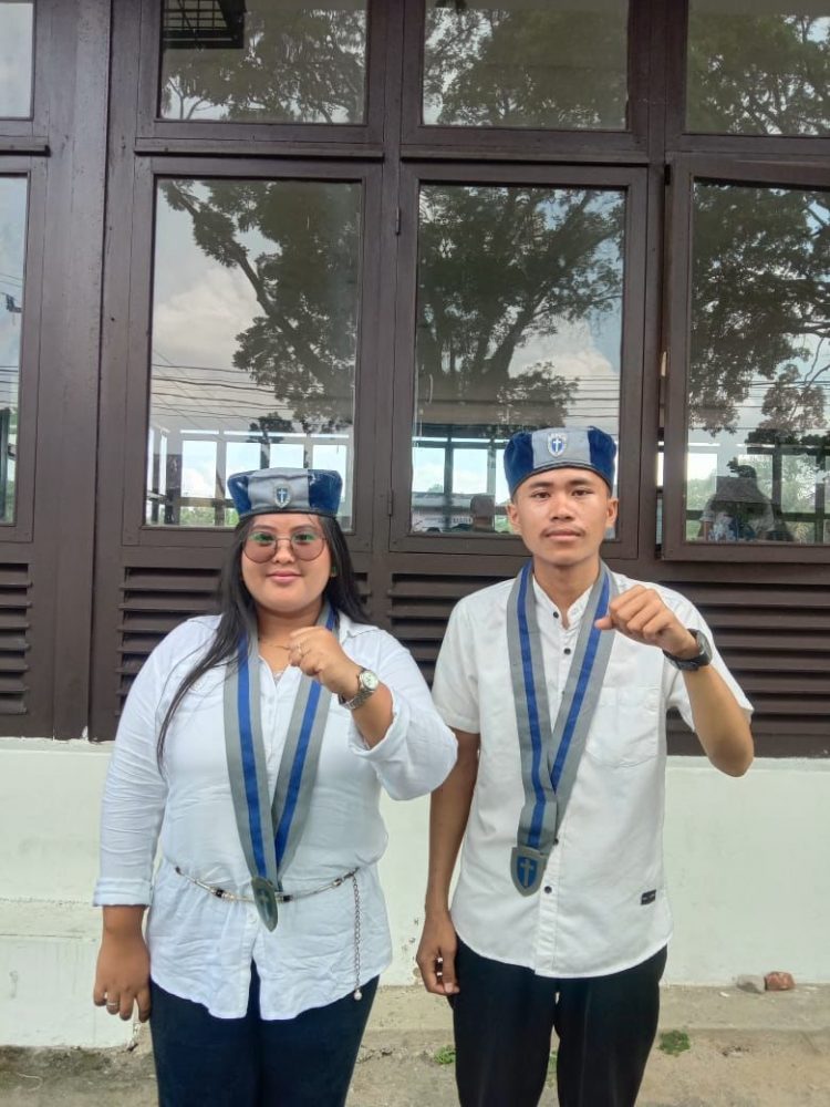 Ketua GMKI Pematangsiantar - Simalungun, Juwita Panjaitan bersama Sekretaris Tulus Panggabean, Jumat (12/8).