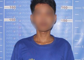 Tersanka Y saat diamankan di Polresta Banyumas, Selasa (16/8).