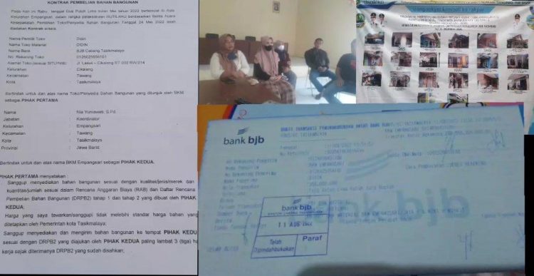 Bukti transferan pengadaan material bangunan yang dibelanjakan untuk CPM, Sabtu (27/8).