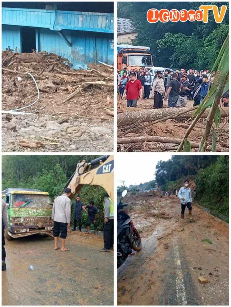 Kondisi longsor di Jangga Dolok - Lumbanjulu, Minggu (28/8)