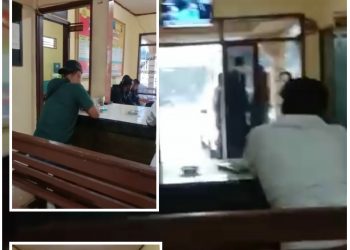 Situasi Polsek Siborongborong - Taput, Sabtu (27/8).