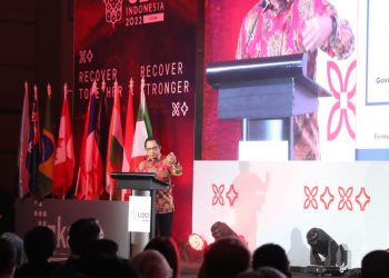 Mendagri, Muhammad Tito Karnavian saat acara Opening Ceremony of U20 Mayors Summit di Hotel Fairmont Jakarta, Selasa (30/8).