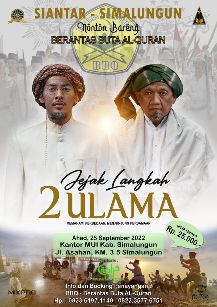 Cover film 'Jejak Langkah 2 Ulama' yang akan ditayangkan digedung MUI Simalungun, Senin (12/9).