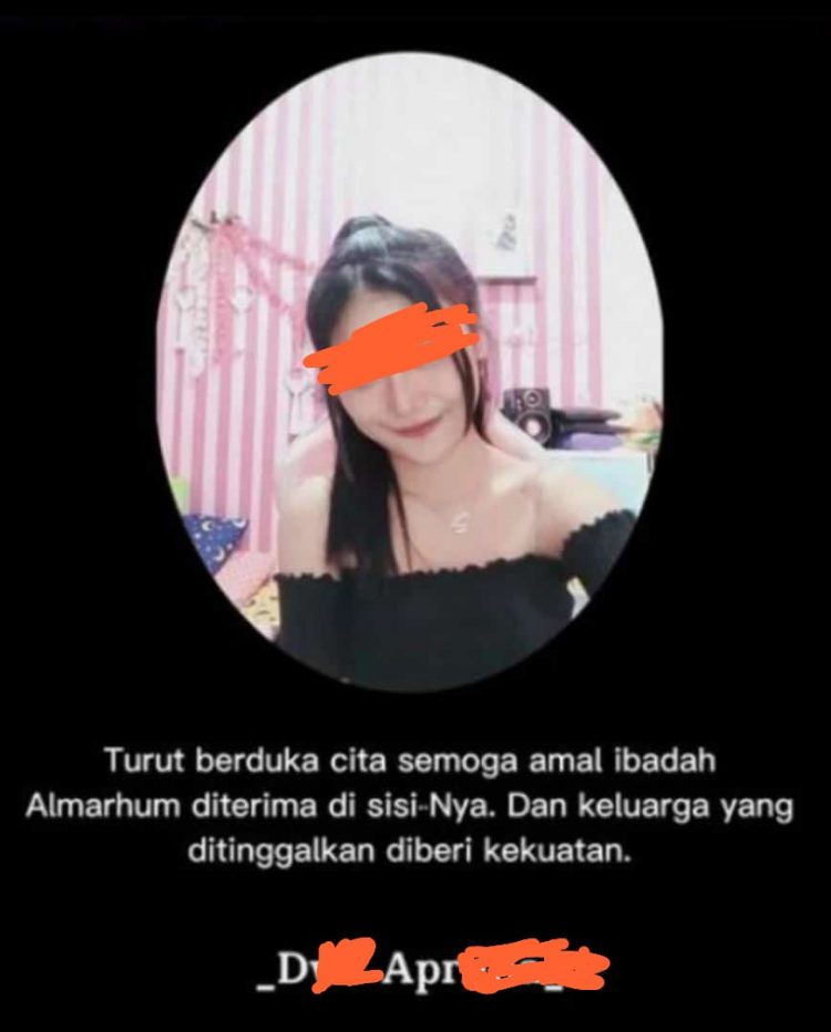 Foto korban yang diunggah dan ucapan turut berdukacita dari kerabatnya, Rabu (21/9).