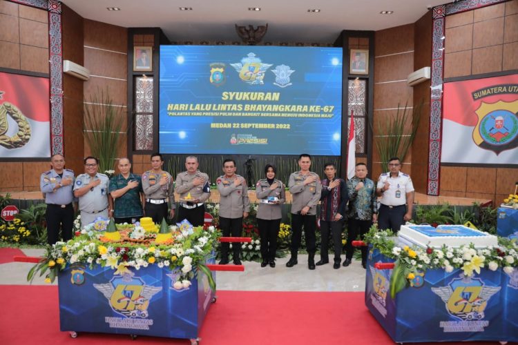 Polda Sumut saat peringti HUT Lalu Lintas ke- 67, Kamis (22/9).