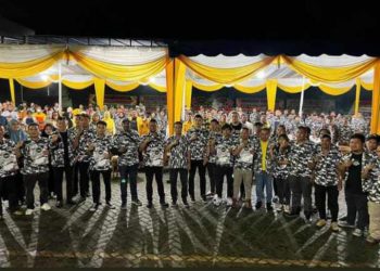 Pengurus DPD Bapera Kota Pematangsiantar saat pelantikan, Selasa (27/9).