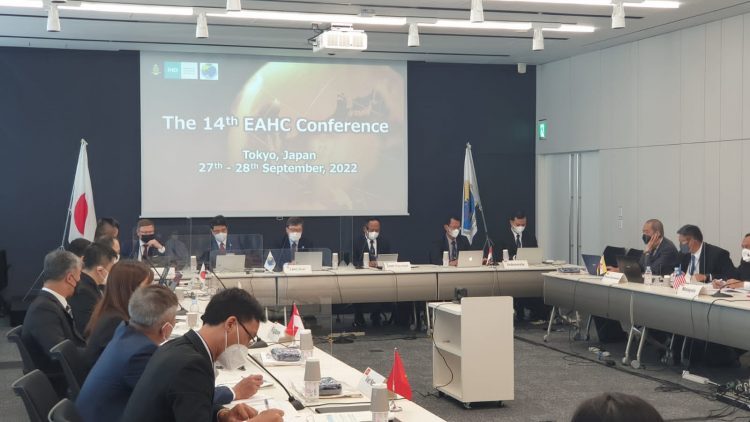 Komandan Pushidrosal, Laksamana Madya TNI Nurhidayat saat hadiri 14Th Each Conference di Tokyo, Rabu (28/9).