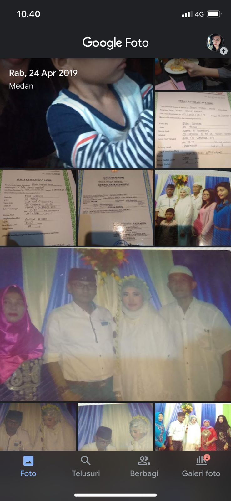 Dokumen pernikahan SS dan surat nikah, Jumat (30/9).