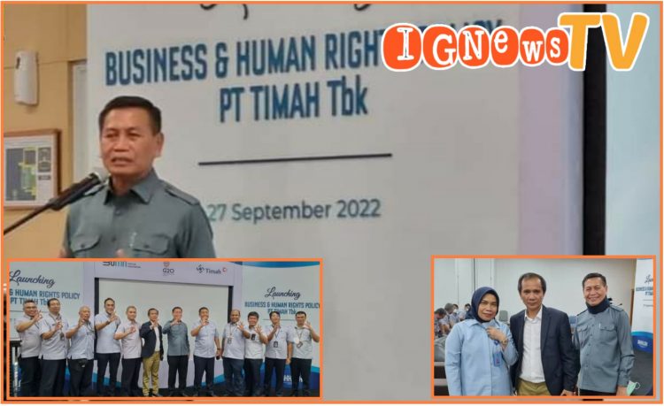 Direktur Jenderal HAM, Mauliaman bersama Direktur Kerjasama HAM, Hajerati saat tanda tangani kerjasama dengan Pertamnina, Selasa (27/9).