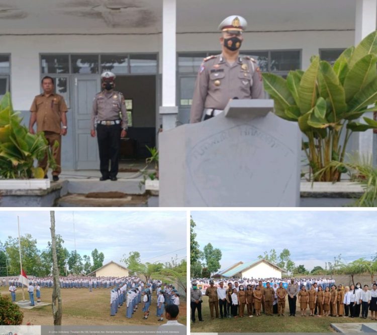 Kasat Lantas Polres Dairi, AKP. Herliandri saat giat Go To School di SMAN 1 Siempat Nempuh, Senin (26/9).