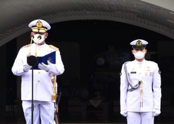 Wadan Pushidrosal, Laksamana Muda TNI Budi Purwanto saat irup peringati HUT TNI ke- 77, Rabu (5/10).