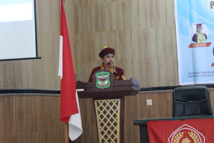 Edis Galingging, selaku Ketua Presidium PMKRI Cabang Pematangsiantar Periode 2021 - 2022, Kamis (20/10).