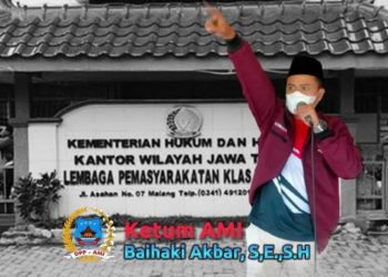 Ketua AMI, Baihaki Akbar SE, SH saat serukan perangi peredaran barkoba di Lapas, Jumat (28/10).