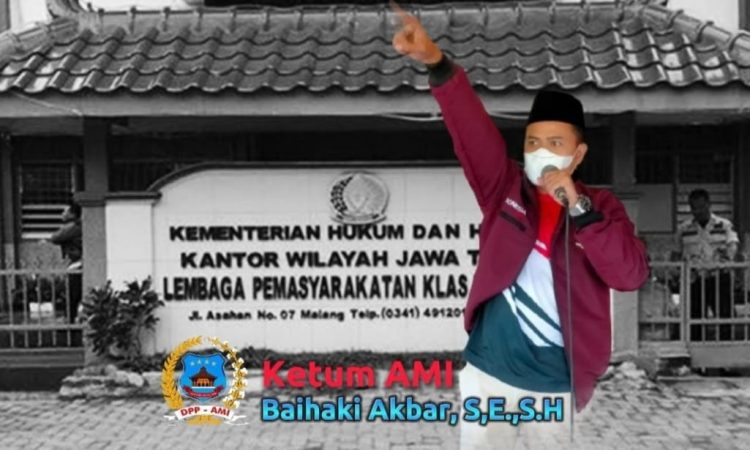 Ketua AMI, Baihaki Akbar SE, SH saat serukan perangi peredaran barkoba di Lapas, Jumat (28/10).