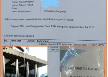 Surat tanda terima laporan pengaduan KPK dan Dedy Hutasoit saat berada di gedung KPK, Rabu (5/10).
