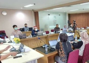 Ditjen HAM dan Pokja P5HAM bagi Penyandang Disabilitas Mental saat rapat menyusun Peta Jalan bagi PDM, Jumat (14/10).