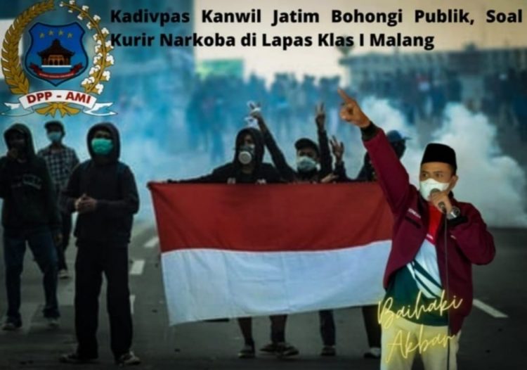 Ketua AMI, Baihaki Akbar saat menyatakan sikap untuk demo, Senin (31/10).