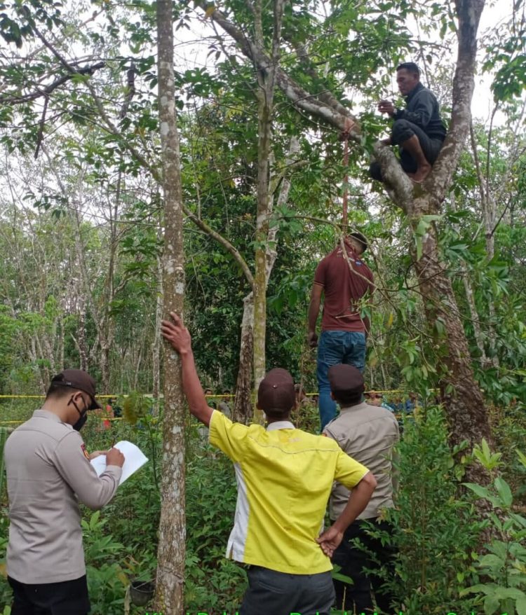 Jasad Abidin saat di evakuasi Kepolisian, Senin (7/11).