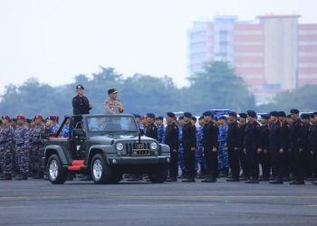 Kapolda Sumut, Irjen. Panca saat apel gelar pasukan Ops Lilin Toba 2022, Kamis (22/12).