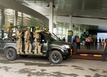 Kabag Ops Polres Deliserdang, Kompol. Ricky Pripurna Atmaja SIK saat menghadiri kegiatan Airport Emergency Exeecise (AEE) dan Airport Security Exercise (ASE), Senin (5/12).