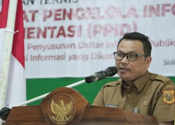 Kepala Dinas Kominfo, Aryanto Tinambunan saat bimtek penyusunan DIP, Rabu (7/12).