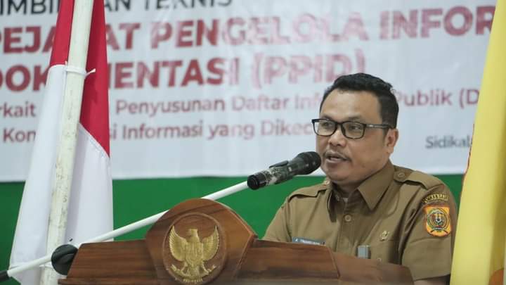 Kepala Dinas Kominfo, Aryanto Tinambunan saat bimtek penyusunan DIP, Rabu (7/12).