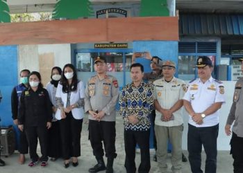 Pemkab Dari bersama Polres Dairi saat simulasi Ops pengamanan Nataru, Kamis (15/13).